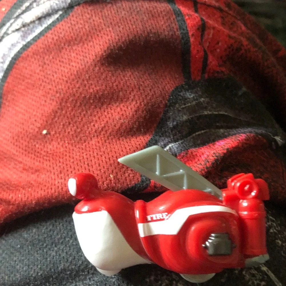 Red and White Toy Rescue Vehicle Figure